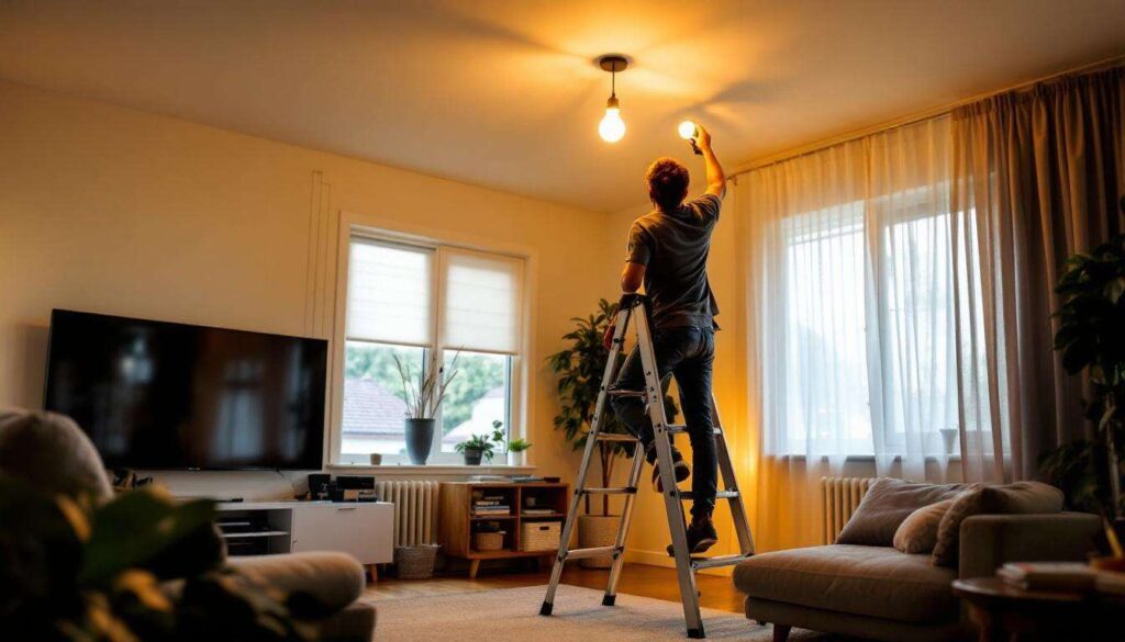 Glühbirne an unerreichbarer Deckenleuchte wechseln: Dieses Zubehör löst das Problem im Handumdrehen