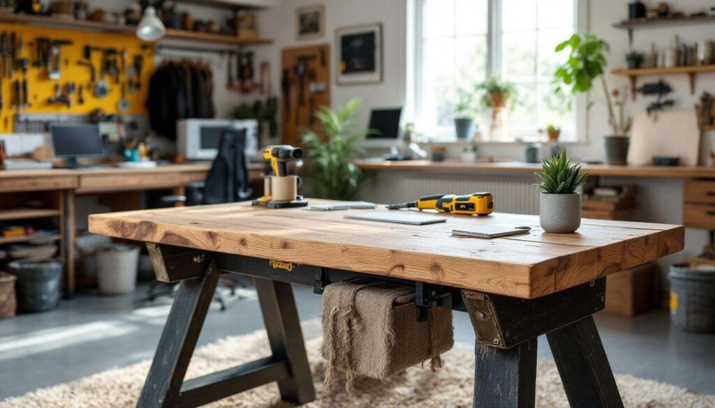 Er recycelt einen alten Tisch zu einer stylischen, robusten Arbeitsplatte: Die schnelle Methode für clevere Heimwerker