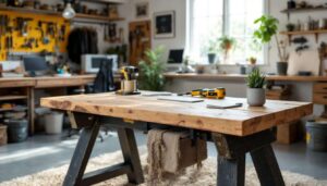Er recycelt einen alten Tisch zu einer stylischen, robusten Arbeitsplatte: Die schnelle Methode für clevere Heimwerker