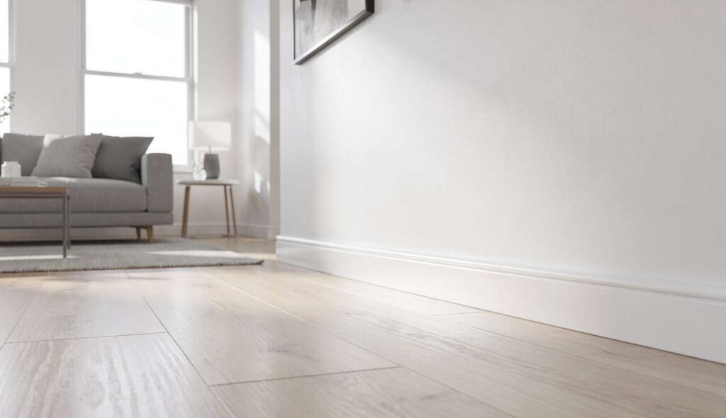 Keine Bohrmaschine mehr: Diese moderne Technik befestigt Fußleisten an jeder Wand ohne ein einziges Loch